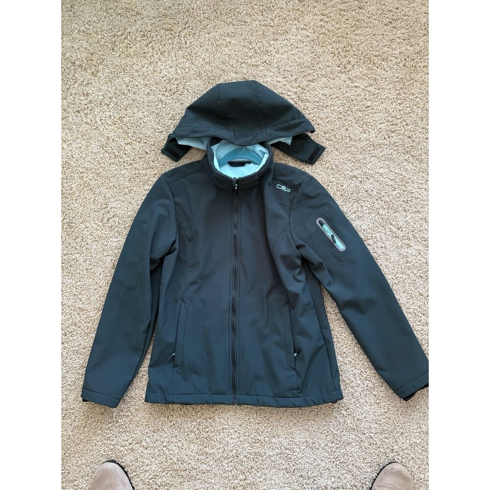 CMP Hooded Jacket Water Proof Wind Proof Breathable Women's Medium Green Lt Blue